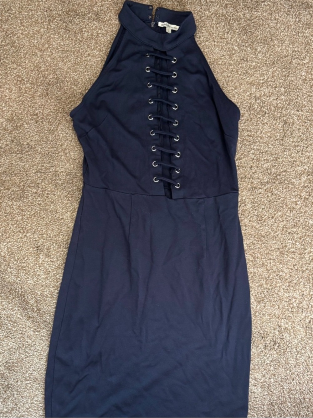 NWT Charlotte Russe Dark Blue front cutout Dress Size M